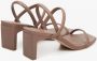 Estro Dames Zadelbruine Sandalen met Hak gemaakt van Echt Leer Er00112426 Brown Dames - Thumbnail 5