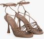 Estro Dames Zadelbruine Leren Sandalen met Hak Er00112420 Brown Dames - Thumbnail 2