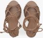 Estro Dames Zadelbruine Leren Sandalen met Hak Er00112420 Brown Dames - Thumbnail 4