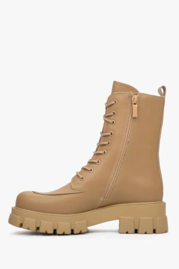 Estro Dames Bruine Veterschoenen van Echt Leer Er00111765 Brown Dames