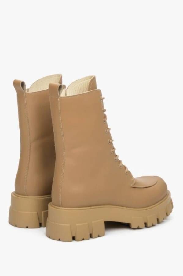 Estro Dames Bruine Veterschoenen van Echt Leer Er00111765 Brown Dames