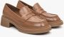 Estro Dames Bruine Mocassins met Stevige Hak gemaakt van Echt Leer Er00113578 Brown Dames - Thumbnail 3