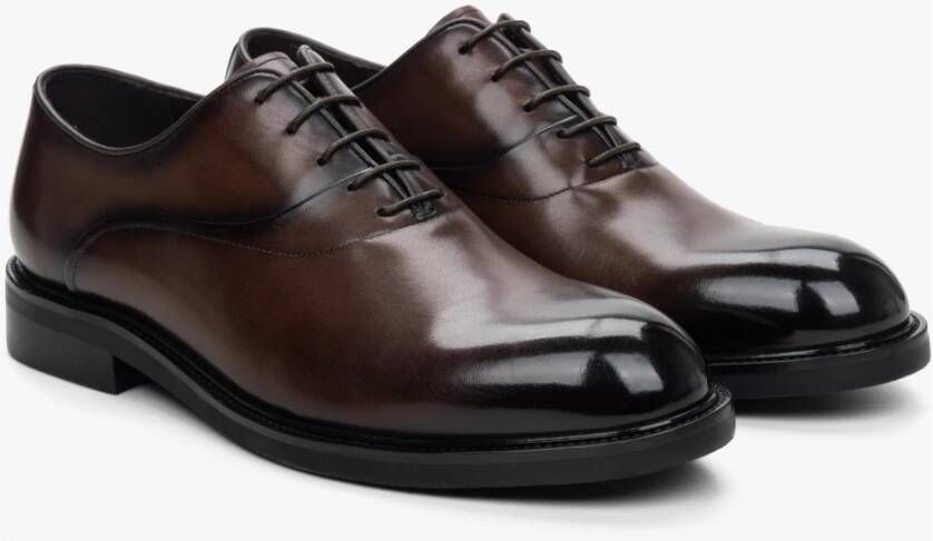 Estro Heren Bruin Leren Oxford Schoenen Er00114195 Brown Heren