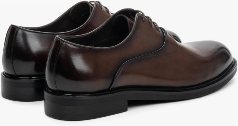 Estro Heren Bruin Leren Oxford Schoenen Er00114195 Brown Heren