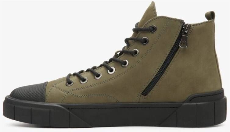 Estro Heren Groene High-Top Winter Sneakers Er00112034 Green Heren