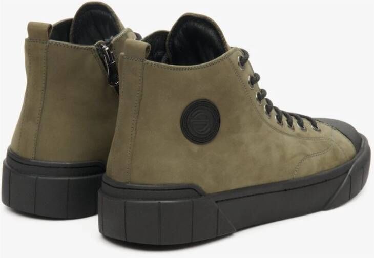 Estro Heren Groene High-Top Winter Sneakers Er00112034 Green Heren