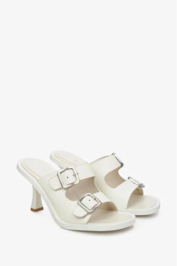 Estro Dames Witte Leren Stiletto Muiltjes Er00112693 White Dames