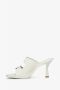 Estro Dames Witte Leren Stiletto Muiltjes Er00112693 White Dames - Thumbnail 6