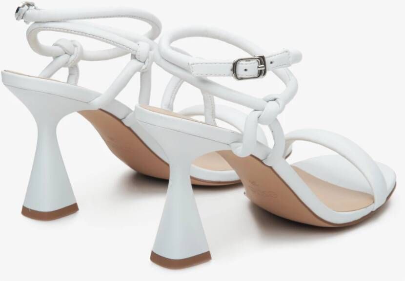 Estro Dames Witte Leren Hakken Sandalen Er00113397 White Dames