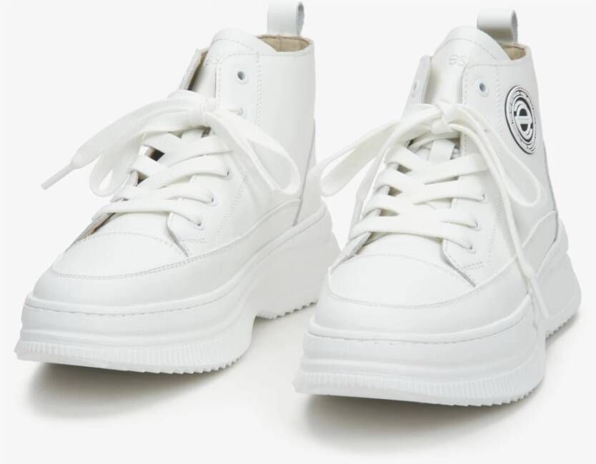 Estro Dames Witte Leren High-Top Sneakers Er00113461 White Dames