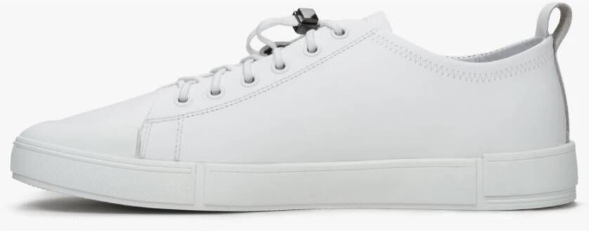 Estro Heren Witte Lage Sneakers gemaakt van Echt Leer Er00112409 White Heren