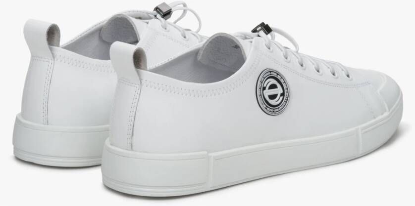 Estro Heren Witte Lage Sneakers gemaakt van Echt Leer Er00112409 White Heren