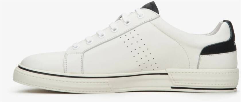 Estro Heren Zwart & Wit Leren Lage Sneakers ES8 Er00112549 White Heren