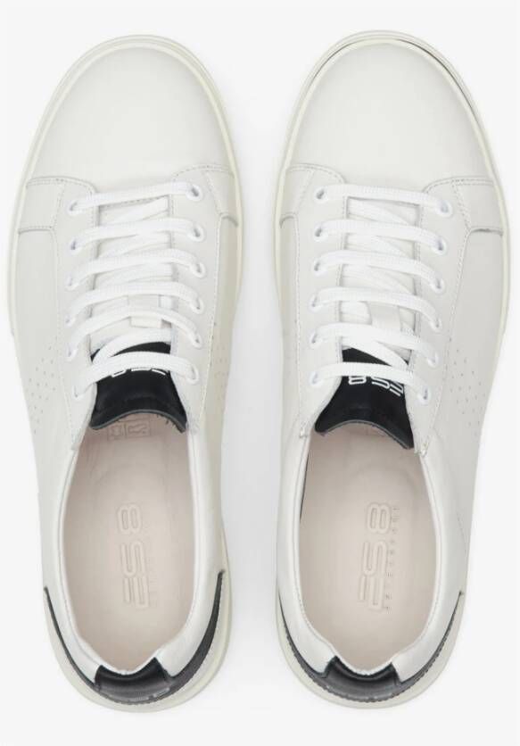 Estro Heren Zwart & Wit Leren Lage Sneakers ES8 Er00112549 White Heren