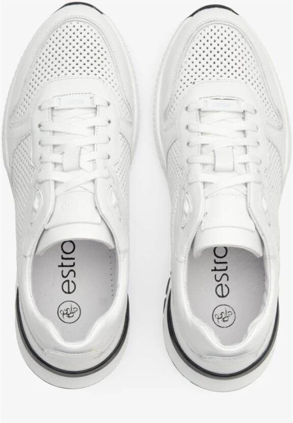 Estro Heren Witte Geperforeerde Sneakers Er00112952 White Heren