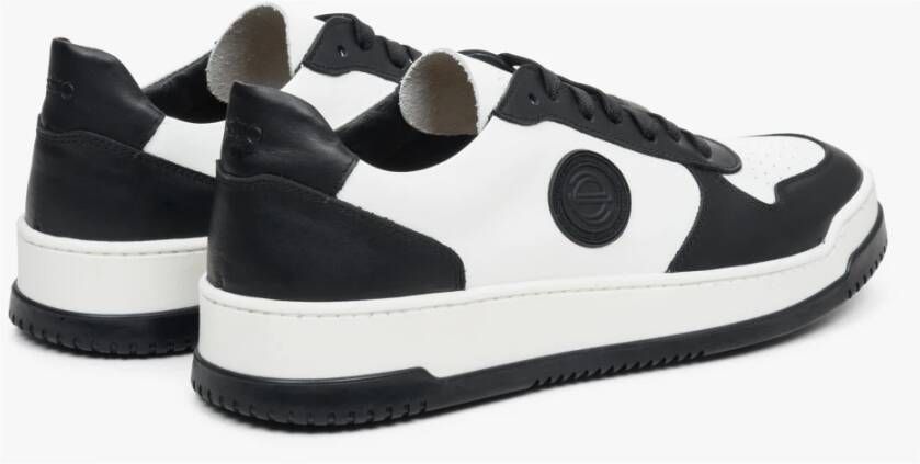 Estro Zwart & Wit Leren Heren Lage Sneakers Er00112970 Black Heren