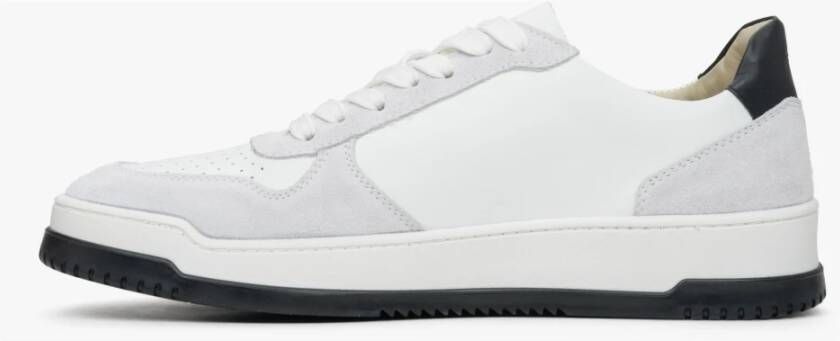 Estro Grijze & Witte Herensneakers gemaakt van Leer & Suède Multicolor Heren