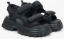 Estro Zwarte Sportieve Sandalen voor Dames met Dikke Zool ES8 Er00115498 Black Dames - Thumbnail 3