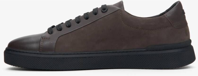 Estro Heren Bruin Leren & Velours Sneakers Er00113450 Brown Heren