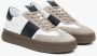 Estro Witte en grijze lage sneakers voor dames gemaakt van velours en leer White Dames - Thumbnail 2