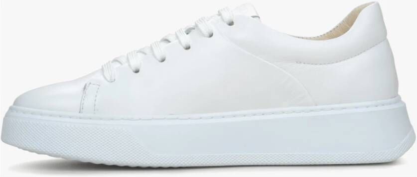 Estro Witte lage sneakers voor dames gemaakt van hoogwaardig Italiaans echt leer White Dames