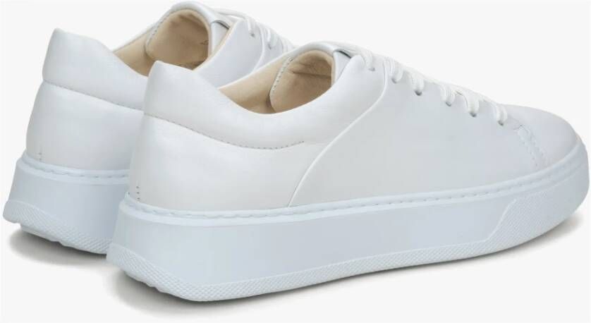 Estro Witte lage sneakers voor dames gemaakt van hoogwaardig Italiaans echt leer White Dames