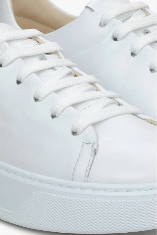 Estro Witte lage sneakers voor dames gemaakt van hoogwaardig Italiaans echt leer White Dames