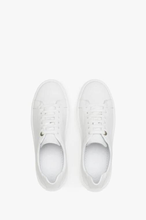 Estro Dames Witte Lage Sneakers gemaakt van Echt Leer Er00111149 White Dames