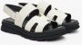 Estro Dames Witte Sandalen met een Flexibele Zool gemaakt van Echt Leer Er00115138 White Dames - Thumbnail 3