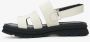 Estro Dames Witte Sandalen met een Flexibele Zool gemaakt van Echt Leer Er00115138 White Dames - Thumbnail 6