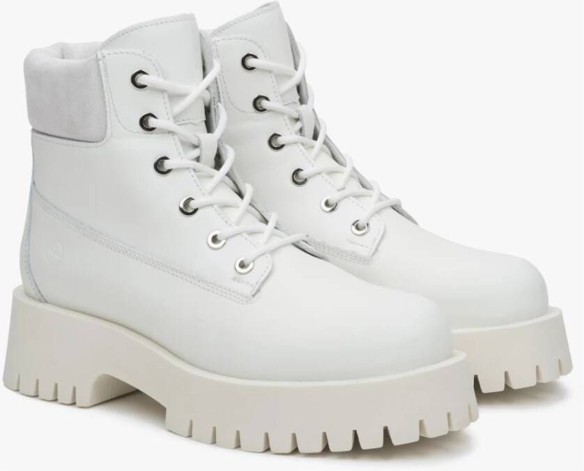 Estro Witte veterschoenen voor dames gemaakt van hoogwaardig Italiaans echt leer en velours White Dames