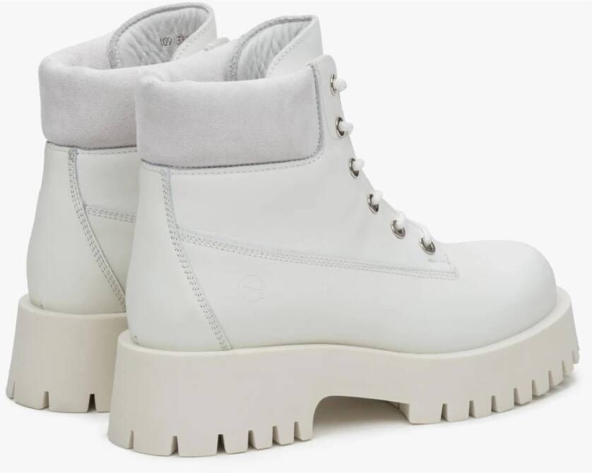 Estro Witte veterschoenen voor dames gemaakt van hoogwaardig Italiaans echt leer en velours White Dames