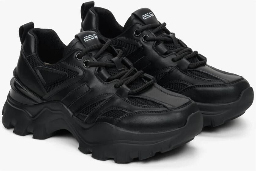 Estro Zwarte Chunky Platform Sneakers Black Dames