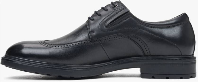 Estro Zwarte heren brogues gemaakt van echt leer Black Heren