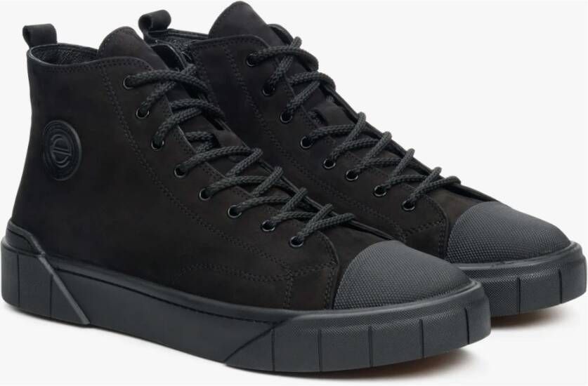 Estro Heren Zwarte High-Top Winter Sneakers Er00112051 Black Heren