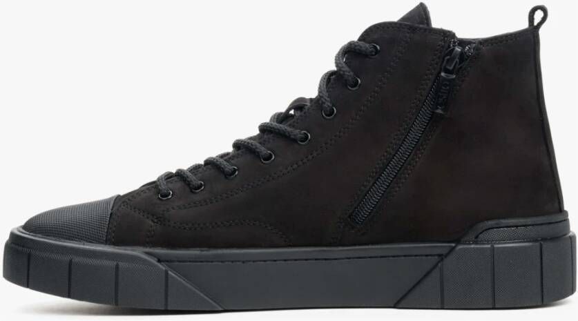 Estro Heren Zwarte High-Top Winter Sneakers Er00112051 Black Heren