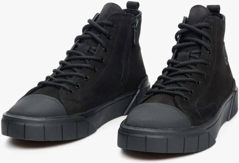 Estro Heren Zwarte High-Top Winter Sneakers Er00112051 Black Heren