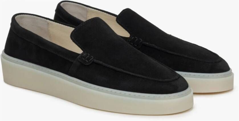 Estro Zwarte Damesloafers gemaakt van Echt Italiaans Velours Er00115715 Black Dames