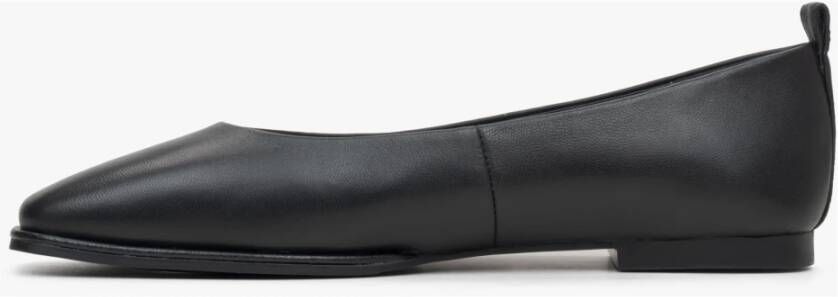 Estro Dames Zwarte Leren Ballet Flats Er00115274 Black Dames