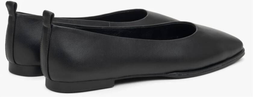 Estro Dames Zwarte Leren Ballet Flats Er00115274 Black Dames