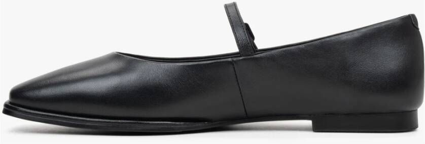 Estro Dames Zwarte Leren Ballet Flats met Gesp Er00114684 Black Dames