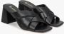 Estro Dames Zwarte Leren Blokhak Sandalen Er00114728 Black Dames - Thumbnail 3