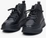 Estro Dames Zwarte Leren High-Top Sneakers Er00113460 Black Dames - Thumbnail 3