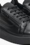 Estro Zwarte leren lage sneakers met rits Black Dames - Thumbnail 6