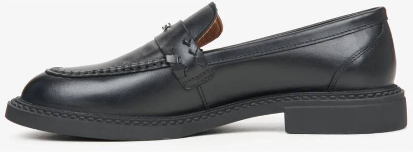 Estro Dames Zwarte Leren Loafers Er00115646 Black Dames