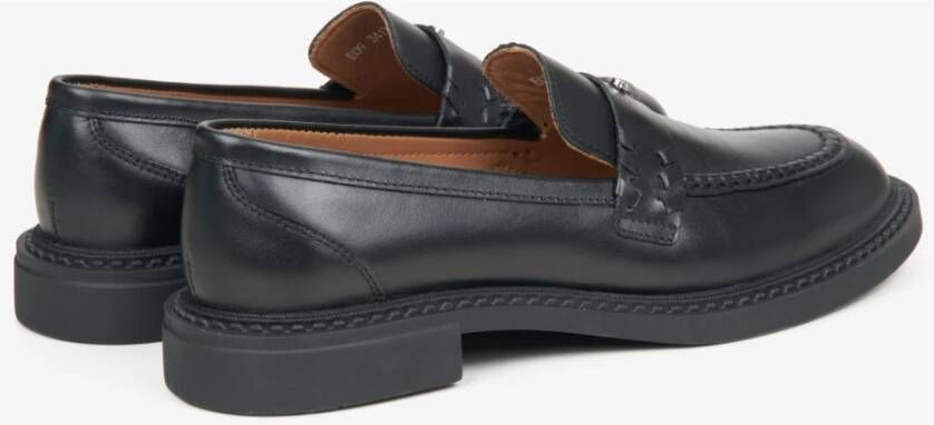 Estro Dames Zwarte Leren Loafers Er00115646 Black Dames