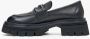 Estro Dames Zwarte Leren Loafers met Dikke Zool Er00113783 Black Dames - Thumbnail 2