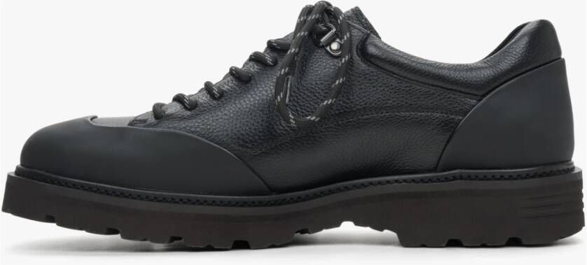 Estro Heren Zwarte Leren Brogues met een Flexibele Zool Er00114400 Black Heren