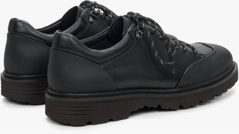 Estro Heren Zwarte Leren Brogues met een Flexibele Zool Er00114400 Black Heren