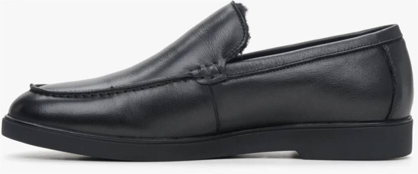 Estro Heren Zwarte Loafers gemaakt van Echt Leer voor de Winter Er00114124 Black Heren